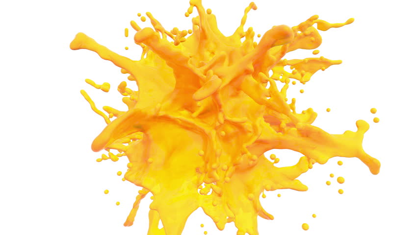 Splash of bright yellow paint on white
