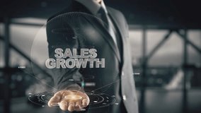 Sales Growth with hologram businessman concept - Powered by Shutterstock - Get 15% off with code: PIKWIZARD15