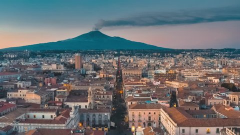 Amazing view of Volcano Etna, Catania, Sicily, Italy