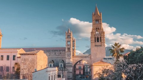 View over the rooftops and churches of Palermo, Sicily