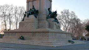 Glitch effect. Monument to Garibaldi. Sunset. Piazza Garibaldi, Rome, Italy