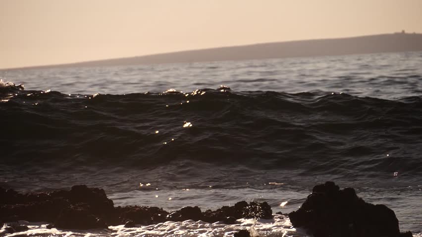 Amazing Footage of Ocean Waves Hitting Rocks in Slow Motion | Shutterstock HD Video #1025929364