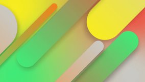 Animation seamless 4k loop Computer generated wallpaper texture element flat style with animation of rounded rectangles, circles lines light shadow 4k neon glow colorful backdrop simple forms pattern