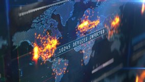 Number of gadgets and computers infected with virus, global hacking attack. Countdown of infected computers and devices - Powered by Shutterstock - Get 15% off with code: PIKWIZARD15