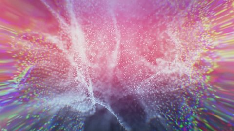 Abstract background 3d render. Chaotic particles with random size.