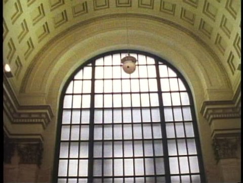 CHICAGO, ILLINOIS, 1994, Union Station on North Canal Street, Arched window