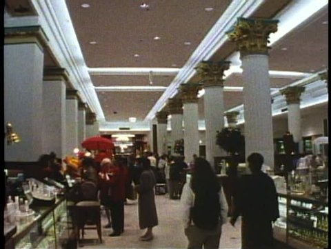 CHICAGO, ILLINOIS, 1994, Marshall Fields department store interior, grand hall
