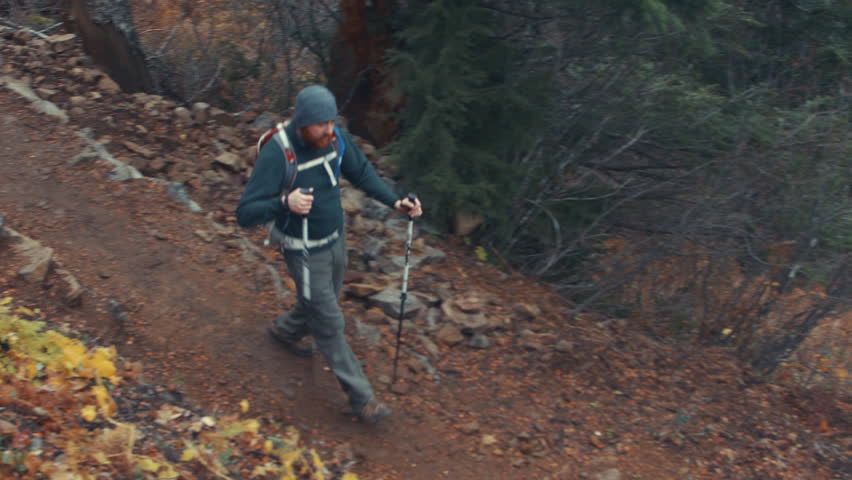 Hiking Trail Topview in Washington Fall Season