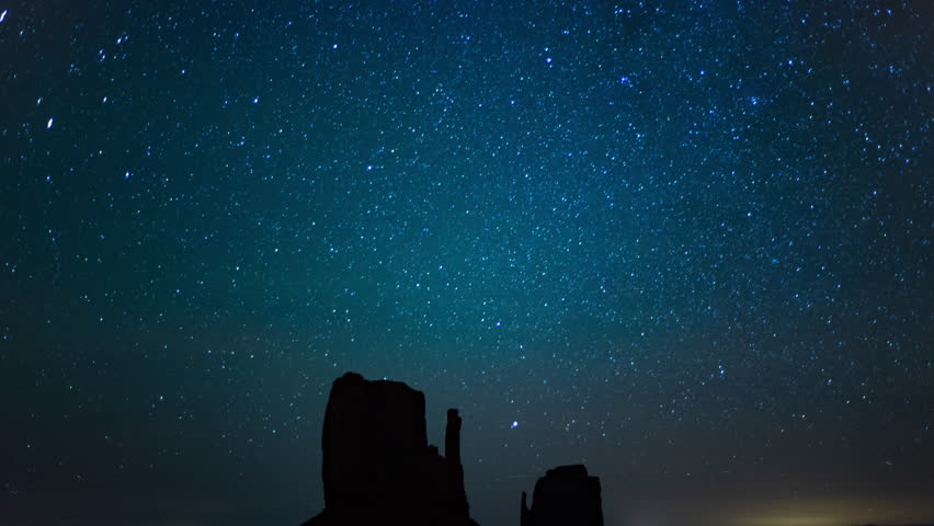 Monument Valley Milky Way Over East and West Mitten Butte