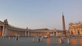 Glitch effect. Piazza San Pietro, before sunrise. Vatican, Rome, Italy