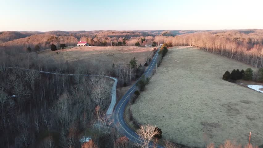 Rural Kentucky Horse Farm at Golden Hour