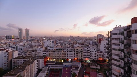 Casablanca skyline at evening