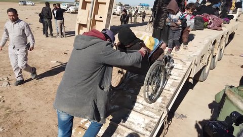 Syria - March 15, 2019: Families fleeing ISIS in the desert 7