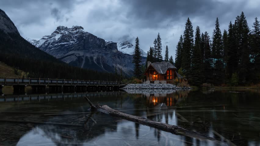 Lake, Mountains, and landscape near the cabins image - Free stock photo ...