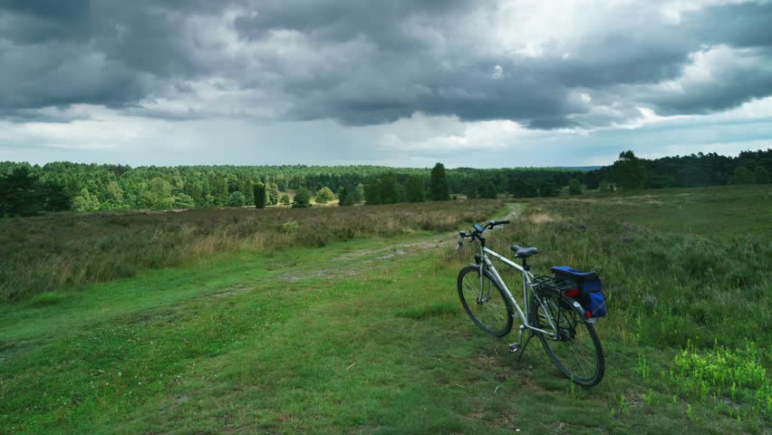 Timelapse with Clouds and Bicycle