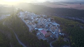 Aerial view in Alarcon, village of Cuenca. Spain. 4k Drone Video