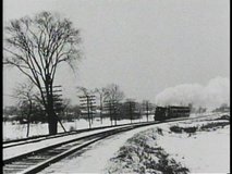 NEBRASKA PRAIRIES, 1905, Archival footage of steam train passing in winter
