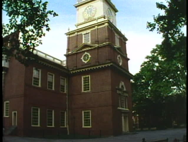 PHILADELPHIA, PENNSYLVANIA, 1994, Top of Independence Hall the from side, framed