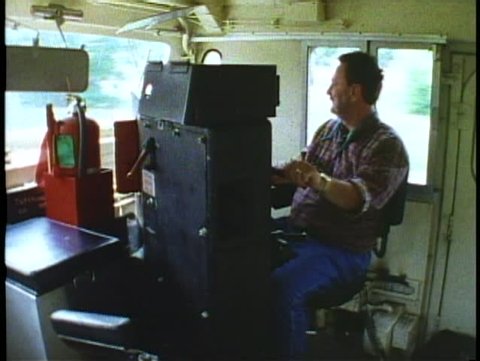 BROADWAY LIMITED, NEW JERSEY, 1994, The engineer driving the train