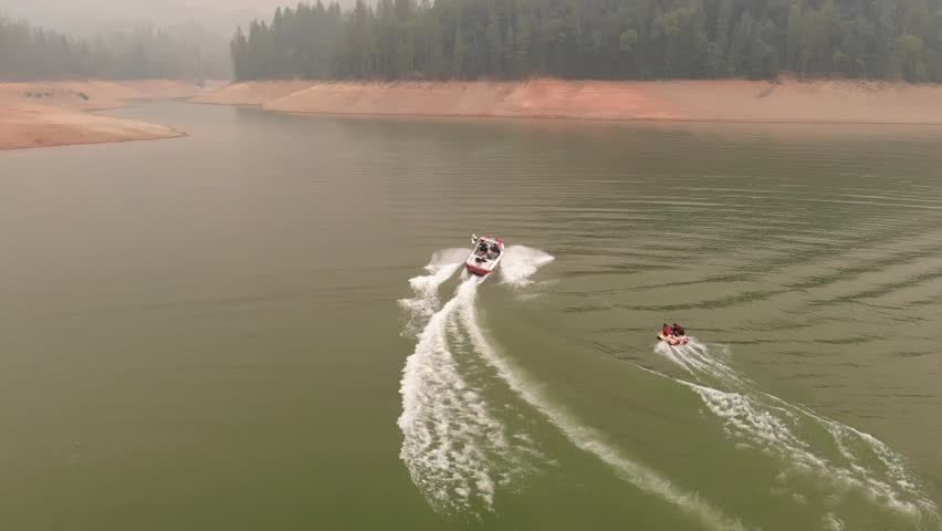 Shasta boating during forest fire smoke