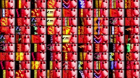 sequence made from images taken in amsterdam's red light district with overlayed gogo dancer made into abstract pattern