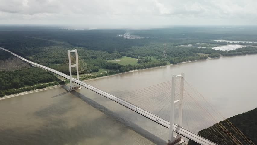 More Mississippi River Bridge aerial footage from different perspective. Awesome aerial footage, Baton Rouge, LA.