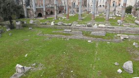 Glitch effect. Basilica Ulpia, Trajan Forum, Roma, Italy
