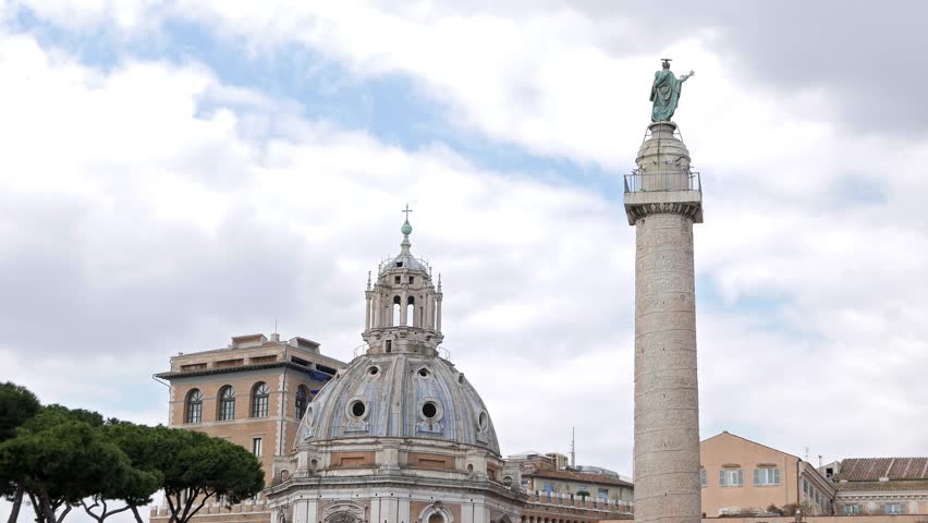 Glitch effect. Church of Santa Maria di Loreto, Roma, Italy