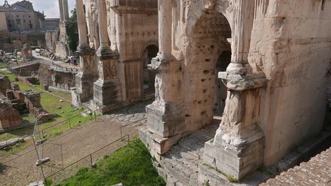 Glitch effect. Septimius Severus Arch. Rome, Italy