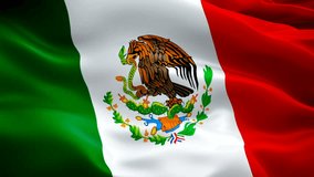 Mexico waving flag. National 3d Mexican flag waving. Sign of Mexico seamless loop animation. Mexican flag HD resolution Background. Mexico flag Closeup 1080p Full HD video for presentation
