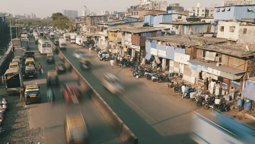 Timelapse Dharavi Slum Mumbai India