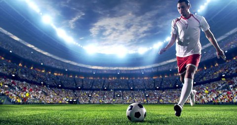 4k Footage Soccer Player Dramatic Play Stock Footage Video (100% ...