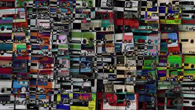 repeating abstract pattern made from videos of cassette tapes