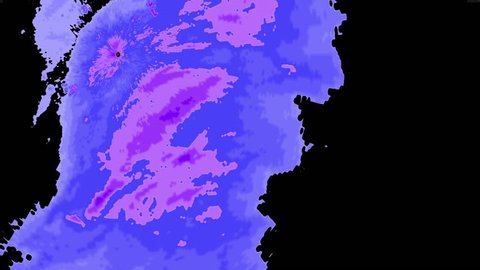 Hurricane like blizzard and snow storm as seen on weather radar screen