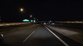 Moving Image Night Ise Bay Expressway / Aichi Prefecture-Japan