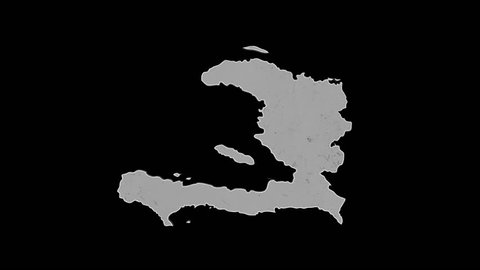 Haiti rotating 3D country map animation. Glossy surface with reflections.