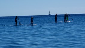 Sea In Sardinia Sport Sailing Surfing Windsurf Kitesurfing Rowing Sup Sailboat Video 4K