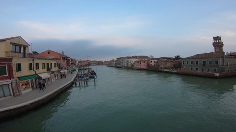 4K Venice, view of the main channel of the island of Murano.