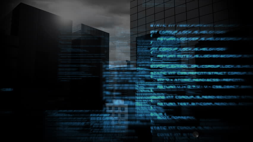 Science Fiction Matrix-like Blue Technology」の動画素材 