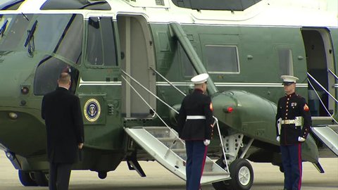 Washington DC - January 21, 2019: President Obama boards Air Force One