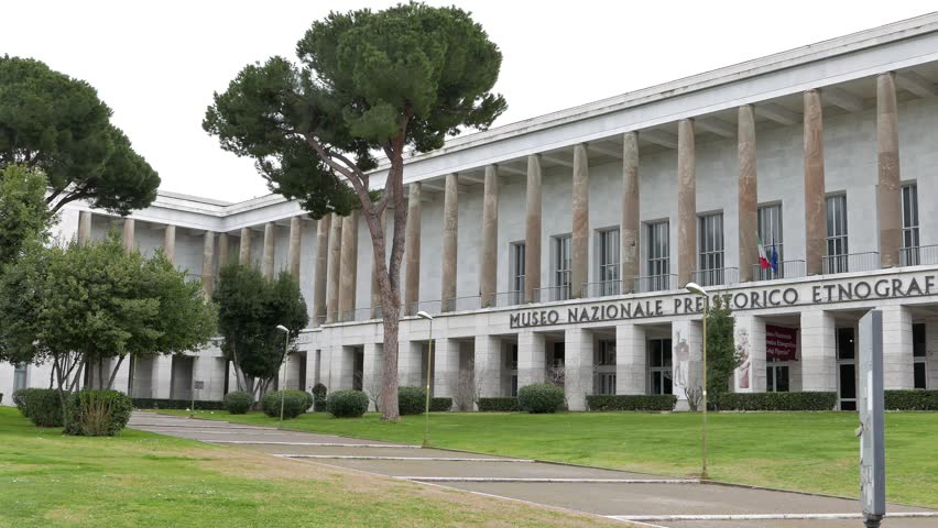 Glitch effect. Museo Nazionale Preistorico Etnografico Luigi Pigorini. EUR district. Rome, Italy