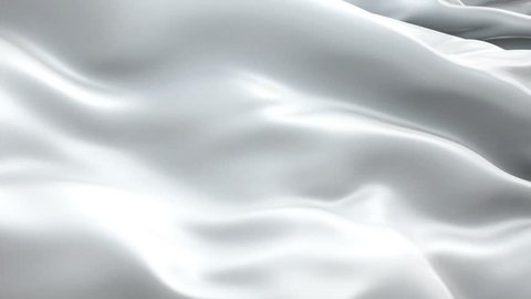 Empty white clear waving in wind video footage Full HD. Realistic Plush Satin Flag background. White Flag Looping Closeup 1080p Full HD 1920X1080 footage. White Satin Material color flags Full HD
