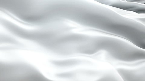 White clear waving flag. National 3d Plush flag waving. Sign of White seamless loop animation. Plush flag HD resolution Background. Clear flag Closeup 1080p Full HD video presentation
