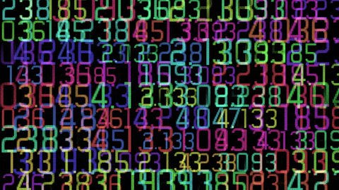 collection of numbers made from digital display made into a counting sequence