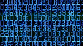 collection of numbers made from digital display made into a counting sequence