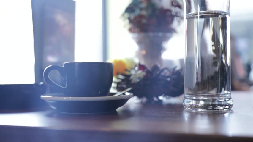 Cup of caffee with smoke going up