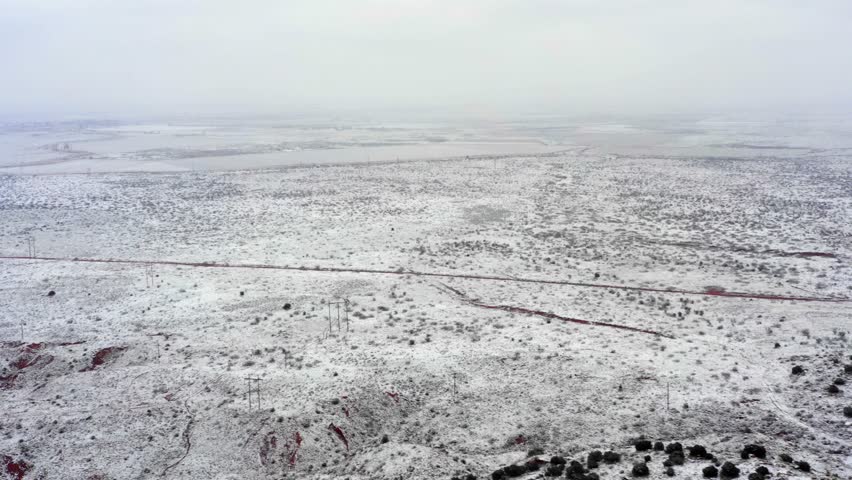 New Mexico snow landscape in winter