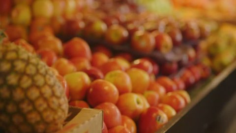 Organic Fruits at Farmer's Market / Healthy food Stock Video