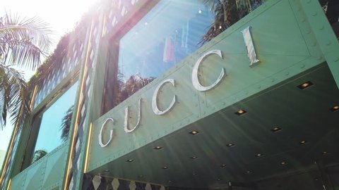 Gucci Store / Shopping in Beverly Hills on Rodeo Drive / California 03.20.2019