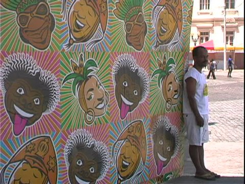 SALVADOR DE BAHIA, BRAZIL, 2004, Carnival, posters of Carmen Miranda